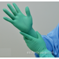 Guantes médicos de látex verde